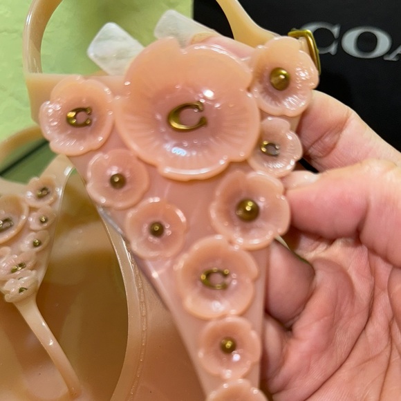 Coach Women's Pink Floral Jelly Sandals size 10 - Picture 3 of 4